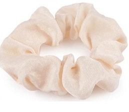 Sametové Scrunchie gumičky do vlasů - Světle béžové